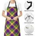 thumbnail image 4 of Kdxio Mardi Gras Plaid Apron with Pockets Adjustable Kitchen Aprons for Men Women Waterproof Aprons for Cooking,Drawing,Crafting, Baking Household Cleaning, 4 of 8