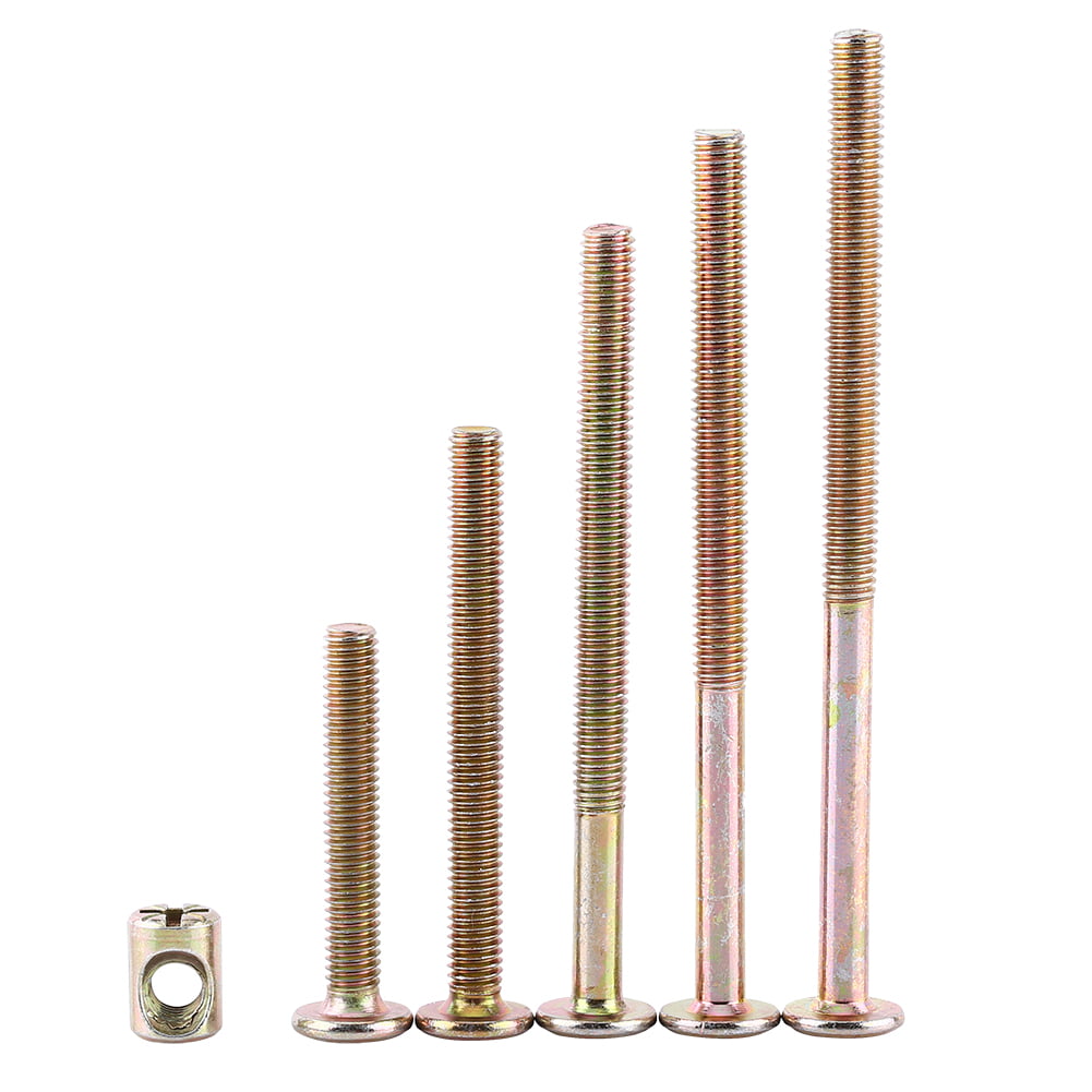 Wobythan 10PCS M6 Carbon Steel 50mm Furniture Bolts with 6mm Barrel Nuts Connector Fastener 