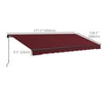 thumbnail image 3 of Outsunny Auvent Rétractable de Patio 15 Pieds x 10 Pieds Abri Pare-Soleil, Rouge Vin, 3 of 10