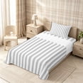 thumbnail image 3 of Meiyoeat Retro Pinstripe Twin Sheets 3pcs, Modern Straight Line Bedding, Gray White,1 Fitted Sheet, 1 Flat Sheet and 1 Pillowcase, 3 of 6