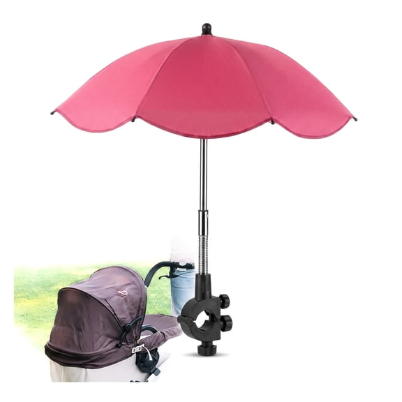 Renyuanyuan Adjustable Clamp Umbrella with UV Protection for Chair, Stroller, and Wagon, 78x66cm