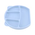 thumbnail image 4 of Baby Plate Utensil, Dining Training Toddler Eating Bowl 3 Compartments Round Edge Safe Using Silicone Durable  For Home Blue,Yellow,Brown, 4 of 8