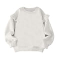 thumbnail image 6 of BLVB Crewneck Sweatshirts for Little Girls Cute Ruffle Pullover Long Sleeve Casual Spring Fall Tops for Kids(White-01,11-12 Years), 6 of 6