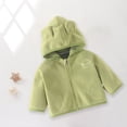 thumbnail image 5 of NAISIBABY Toddler Boys Girls Warm Coat, Plus Velvet Cute Solid Kids Hooded Cotton Jacket Green 3T, 5 of 8