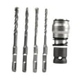 thumbnail image 3 of DYNWAVECA Electric Wrench Conversion Hammer Adapter Converter Easy to Install,Replaces Electric Wrench Conversion Head for Construction with 4 drill bit, 3 of 9