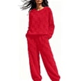 thumbnail image 2 of Dlentnea Women's Pajamas Sets Fleece 2 Piece Comfy Loungewear Winter Warm Fuzzy Sleepwear for Winter, 2 of 7