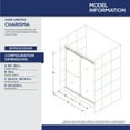 thumbnail image 3 of DreamLine Charisma 36 in. D x 60 in. W x 78 3/4 in. H Frameless Bypass Shower Door in Brushed Nickel with Center Drain White Base, 3 of 16
