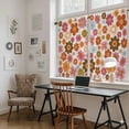 thumbnail image 5 of Bohemia Floral Kitchen Curtains 54 Inch Length, Vintage Orange Pink Flowers Boho Style Beige Tiers Curtains for Bathroom Bedroom Cafe, Light Filtering Small Window Treatment Drapes 2 Panels 42"Wx54"L, 5 of 8