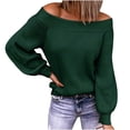 thumbnail image 1 of Suéteres Con Hombros Descubiertos Para Mujer, Suéter de Punto, Camisetas de Manga Larga de Color Sólido A La Moda Odeerbi ODB185111, 1 of 6