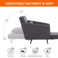 thumbnail image 3 of MOONMISS Linen Upholstered Convertible Single Sleeper Armchair for Living Room-Dark Gray, 3 of 5