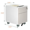 thumbnail image 3 of Cubespace 2-Drawer Mobile Filing Cabinet with Wheels,  Pink Metal Under Desk Office File Cabinet, 3 of 10