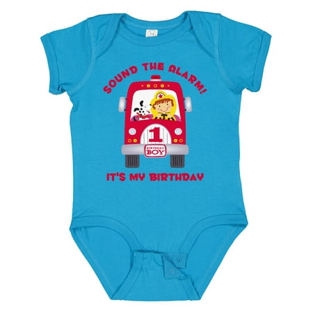 

Inktastic Fire Truck 1st Birthday Boy Gift Baby Boy Bodysuit