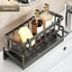 thumbnail image 4 of Organizador de fregadero con bandeja de drenaje automático | Soporte para esponjas y cepillos con toallero | Soporte de plástico duradero para esponjas y jabón para organizar la encimera de la, 4 of 9