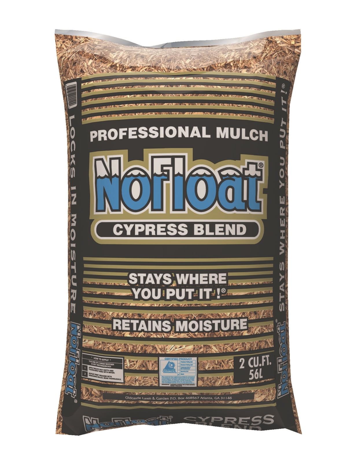 NoFloat Cypress Blend Mulch, Brown Mulch, 2 Cubic Foot