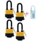 thumbnail image 1 of Candado de 4 piezas, tipo llave, resistente al agua, cuerpo ancho a prueba de intemperie, para exteriores Afortunado Sencillez, 1 of 5
