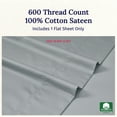 thumbnail image 4 of 100% Cotton Flat Sheet Only - 600 Thread Count, Soft and Crisp, Breathable, Top Sheet Only, Premium Sateen Weave Twin Bed Sheet , 1 Piece Flat Sheet,Light Grey, 4 of 8