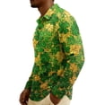 thumbnail image 5 of Men's St. Patrick's Day Shamrock Henley Long Sleeve Pullover Casual Top Shirt, 5 of 6