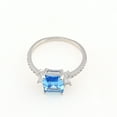thumbnail image 3 of Ruthana Engagement Ring Created Blue Topaz Silver Womens Ginger Lyne Collection, 3 of 5
