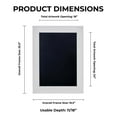 thumbnail image 4 of 18x24 Shadow Box Frame White Wood | With a 3/4" Usable Display Depth | Includes a Black Real Suede, 4 of 6