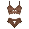 thumbnail image 4 of Magic Silk Lace V Neck Silk Bralette & Caged Panty Set,Queen Size, Lace, 4 of 5