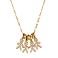 thumbnail image 3 of Collar para Mujer de Niños Personalizado LuckyLy Baño de Oro 14k y Zirconia Cúbica Cadena y Charms Modelo Darcy Niño y Niña dorado 4 Niños, 3 of 6