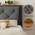 thumbnail image 5 of Honfach Twin Bed Frame with Storage Drawer, Linen Upholstered Headboard Platform Bed with Charging Station, No Box Spring Required, Quiet Operation, Easy Assembly, Gray, 5 of 9