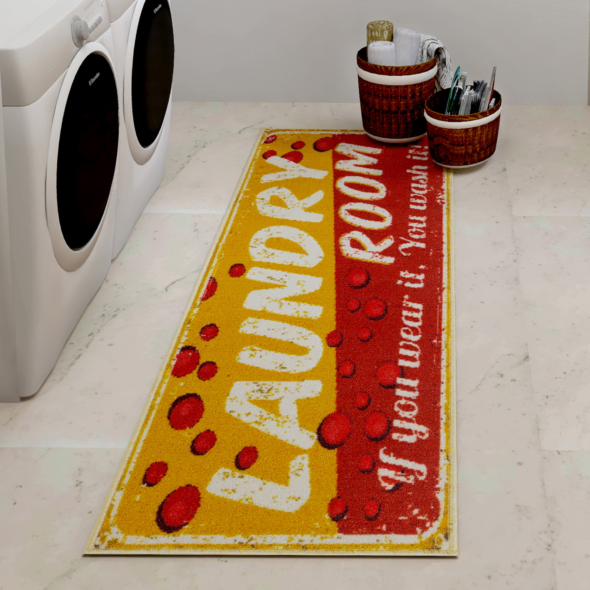 Rug Runner Mat for Laundry Room Farmhouse Country Oval Floor Decor Wash 20x59 for sale online 