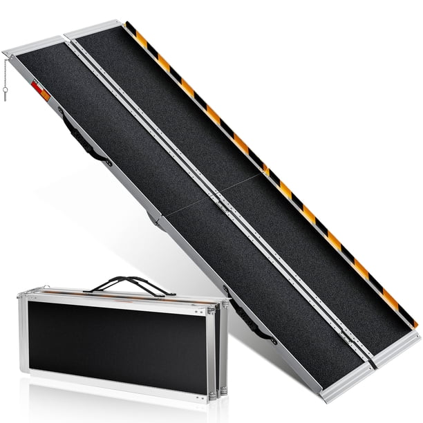 Yeshouse rampa plegable de aluminio de 1,5 m para sillas de ruedas, antideslizante y portátil, ideal para umbrales, puertas, escalones del hogar y scooters, fácil de transportar y usar
