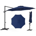 thumbnail image 1 of Costway Parasol Déporté de Patio 10 Pi avec Rotation à 360°, Réglage d'Inclinaison Facile, 8 Baleines Bleu Marine, 1 of 10