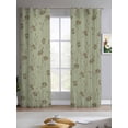thumbnail image 2 of Sage Green Floral Sheer Curtains 84 Inch Length 2 Panels Set for Living Room/Bedroom, Vintage Spring Botanical Flowers Kitchen Curtains Grommet Semi-Sheer Curtains Drapes Window Treatments 42"x84"x2, 2 of 7
