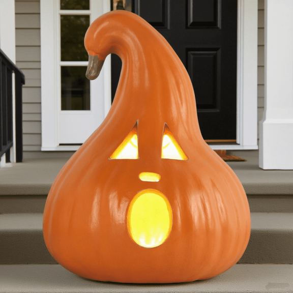 12 Inch Light-Up Jack-O'-Lantern - Halloween Pumpkin Lights For Party & Home Décor Indoor/Outdoor