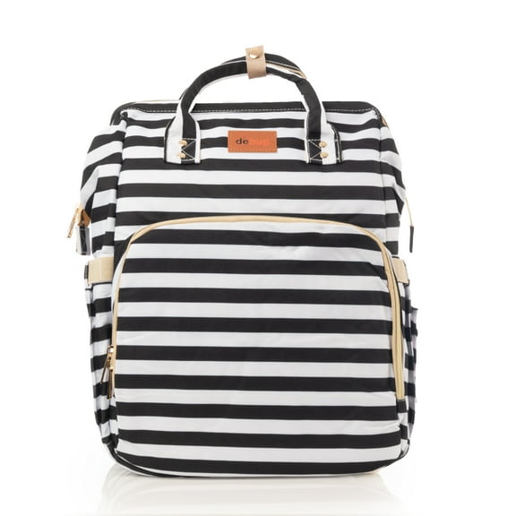 Mochila Pañalera ISADEN Debug con cambiador cuna color Blanco-Negro