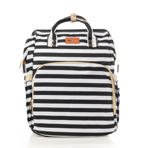 Mochila Pañalera ISADEN Debug con cambiador cuna color Blanco-Negro
