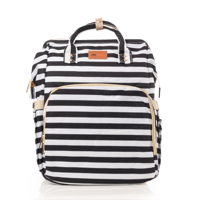 Mochila Pañalera ISADEN Debug con cambiador cuna color Blanco-Negro