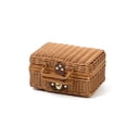 thumbnail image 1 of Caja de almacenamiento de regalo hecha a mano similar al ratán, caja de accesorios, caja organizadora, cesta de picnic, maleta, caja tejida vintage, 1 of 6