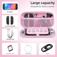 thumbnail image 4 of Estuche de viaje 10 en 1 para accesorios del Nintendo Switch 2, con funda protectora, protector de pantalla de cristal, soporte ajustable, agarre para el pulgar y tapas, 4 of 7