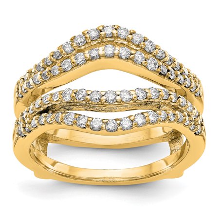 Diamond2deal - 14K Yellow Gold Diamond Enhancer Ring Guard Wrap 0.624 cttw - Walmart.com