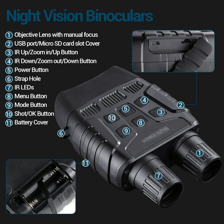 Night Vision Binoculars Goggles for Hunting, Ruaiok 984ft 7-Gear