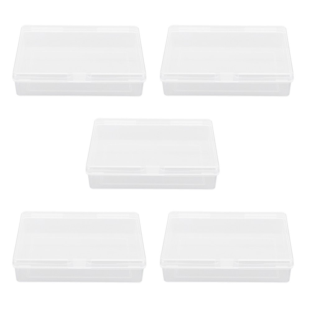 Lot De 5 Boîtes De Rangement Transparentes Pour Cartes - 10,5x7,5x2,5 Cm - Pour Cartes à Jouer, Bijoux, Petits Objets