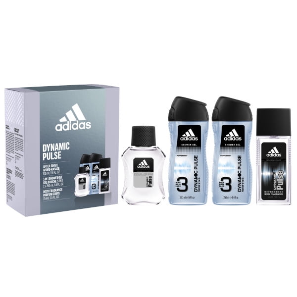 Adidas Dynamic Pulse Fragrance Gift Set: After Shave + 3-in-1 Shower Gel + Deodorant Spray, 4 pc