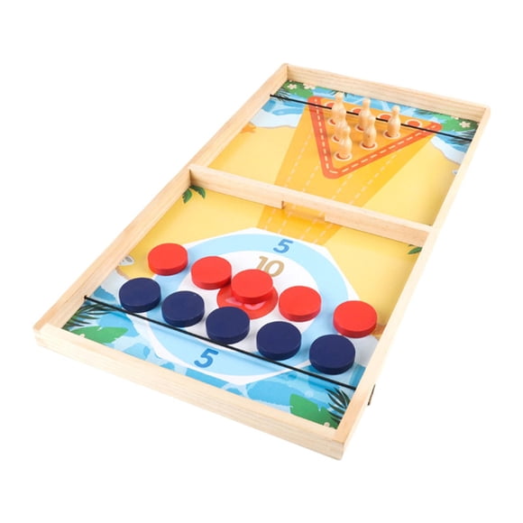 Juego de Puck Fast Wooden, Juego de hockey de mesa, Juego de mesa de escritorio Fun 3 en 1 para amigos, adolescentes, niños para niños