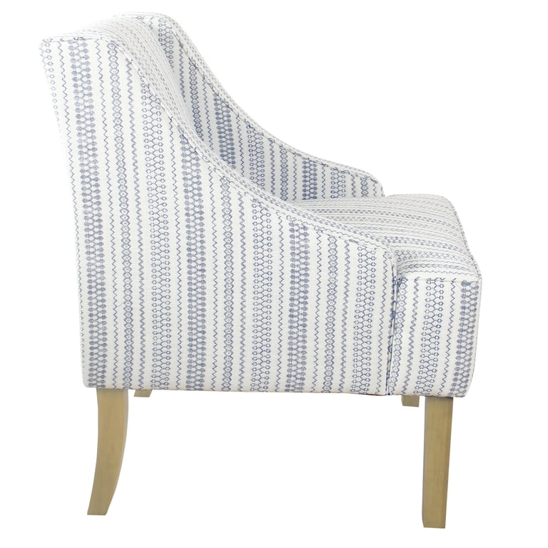 HomePop Classic Swoop Arm Accent Chair, Blue Striped photo 5