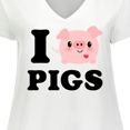 thumbnail image 4 of Inktastic I Love Pigs Women's Plus Size V-Neck T-Shirt, 4 of 5
