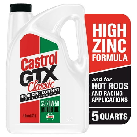 Castrol GTX Classic 20W-50 Conventional Motor Oil, 5 Quarts