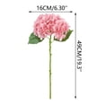 thumbnail image 3 of Artificial Hydrangea Flower, 49 cm Silk-Style Fake Bloom with Leaves, Realistic Home Wedding Table Centerpiece Decoration (1 Pack), Fade-Resistant, Water-Free, 3 of 6