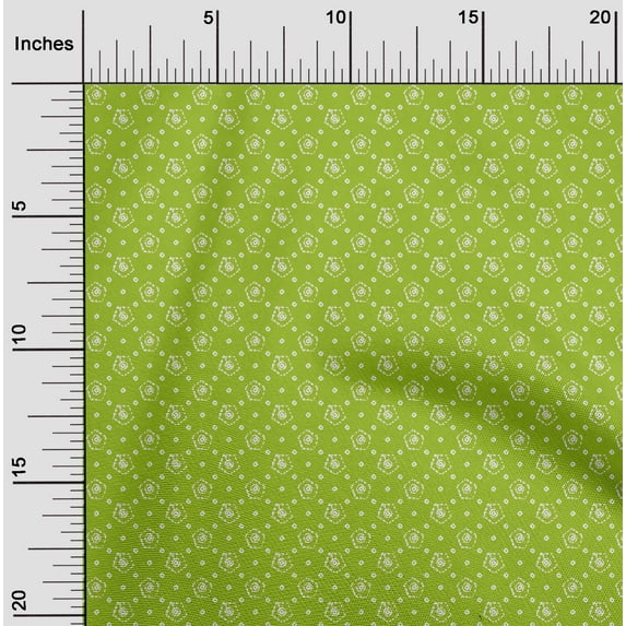 oneOone Cotton Poplin Twill Light Green Fabric Geometric Bandhani Sewing Fabric By The Yard Printed Diy Clothing Sewing Supplies 56 Inch Wide