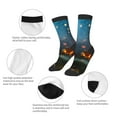 thumbnail image 3 of Kdxio Spooky Halloween Print Children's Socks for Daily Wear and Sports Use Colorblock Mid-Calf Design Breathable Material, 3 of 5