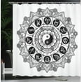 thumbnail image 4 of Ambesonne Peace Shower Curtain, Mandala Art Harmony, 69"Wx70"L, Black White, 4 of 5