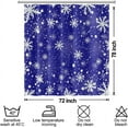 thumbnail image 6 of Snowflakes Shower Curtain for Bathroom Christmas Decor Shower Curtain Set with Hooks 84x72inches Dark Blue White Snow Flowers X-mas Waterproof Fabric Shower Curtains, 6 of 6