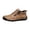Brown, variant on Women Stitched Side Zipper Casual Sneakers Elastic Lace Up Soft Leather Walking Shoes Solid Color Comfort Outdoor Flat Shoes Blue US:10